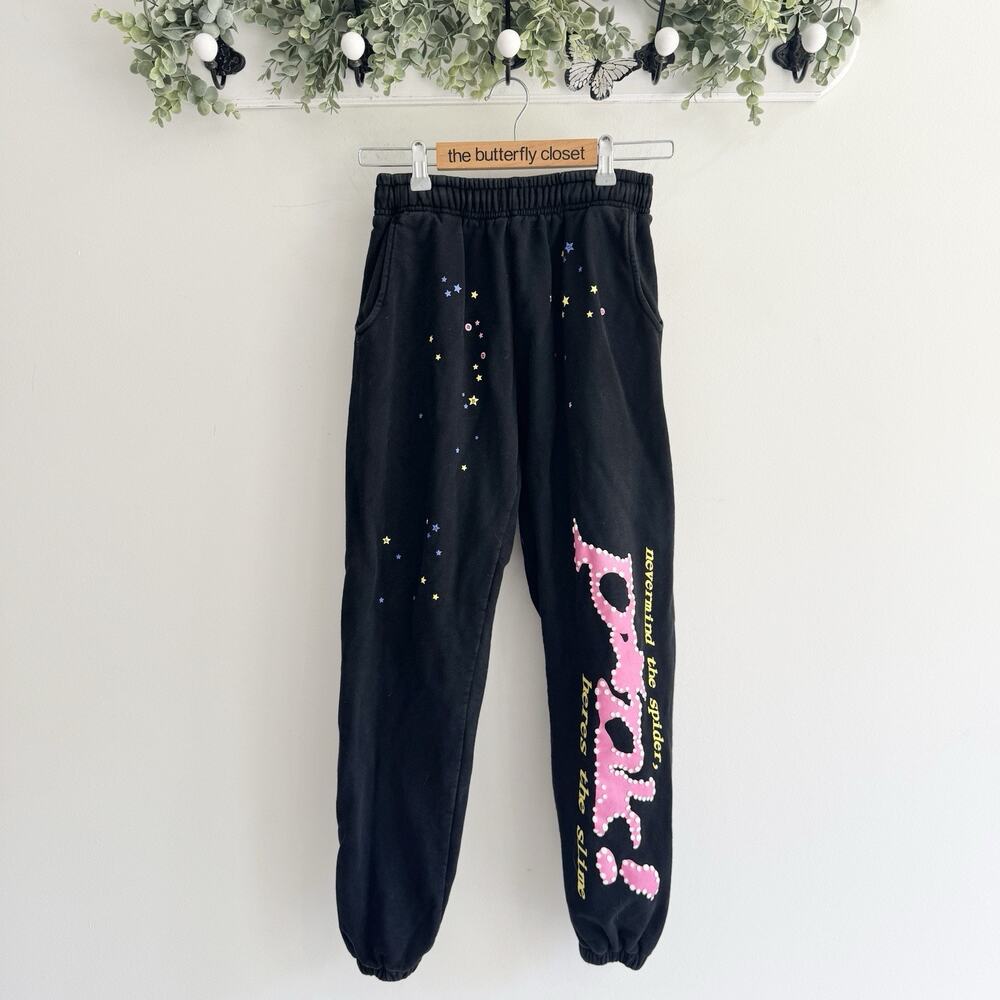 Sp5der P*NK V2 Sweatpant Black Size Medium CD5157 streetwear